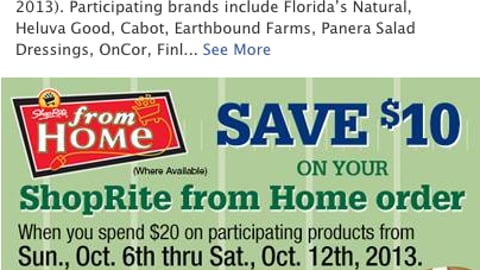 ShopRite from Home 'Tailgate' Facebook Update